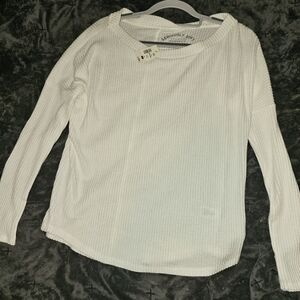 Aeropostale Seriously Soft Perfect Waffle Longsleeve Tee. White. Small.